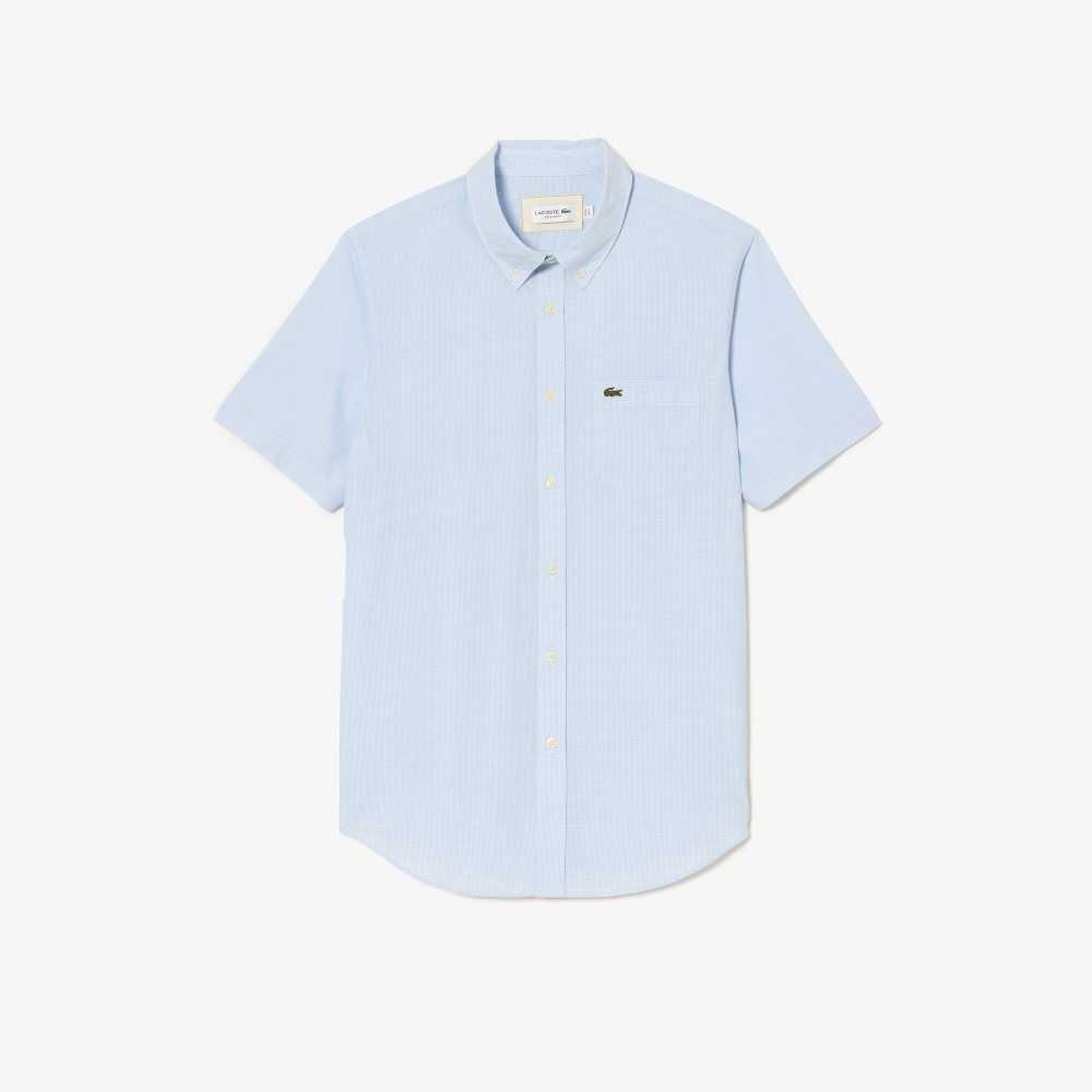 Lacoste Regular Fit Gingham Check Blancas Azules | 4390-ZXNHO