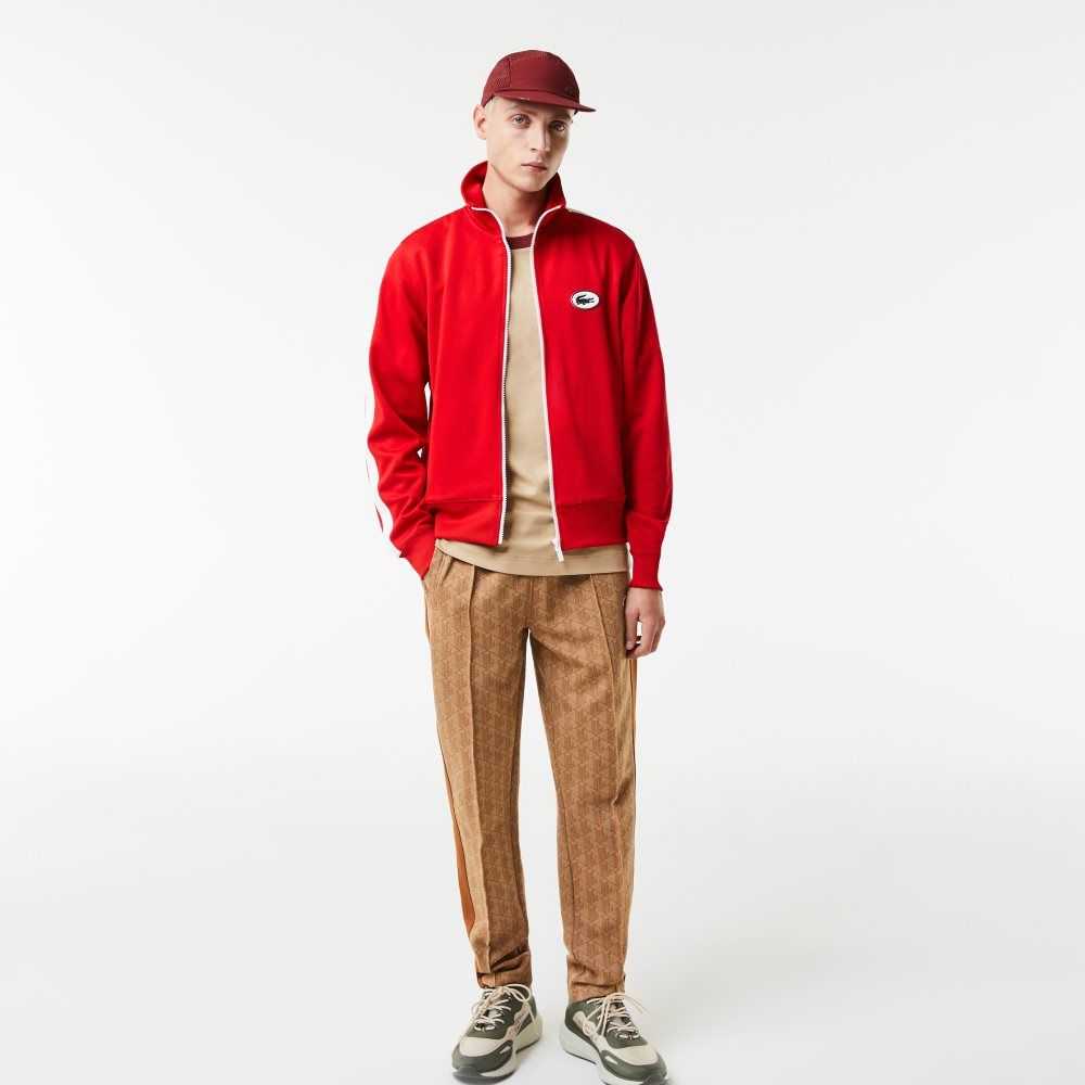 Lacoste Regular Fit High-Neck Pique Zip Rojas | 0897-AYEXN