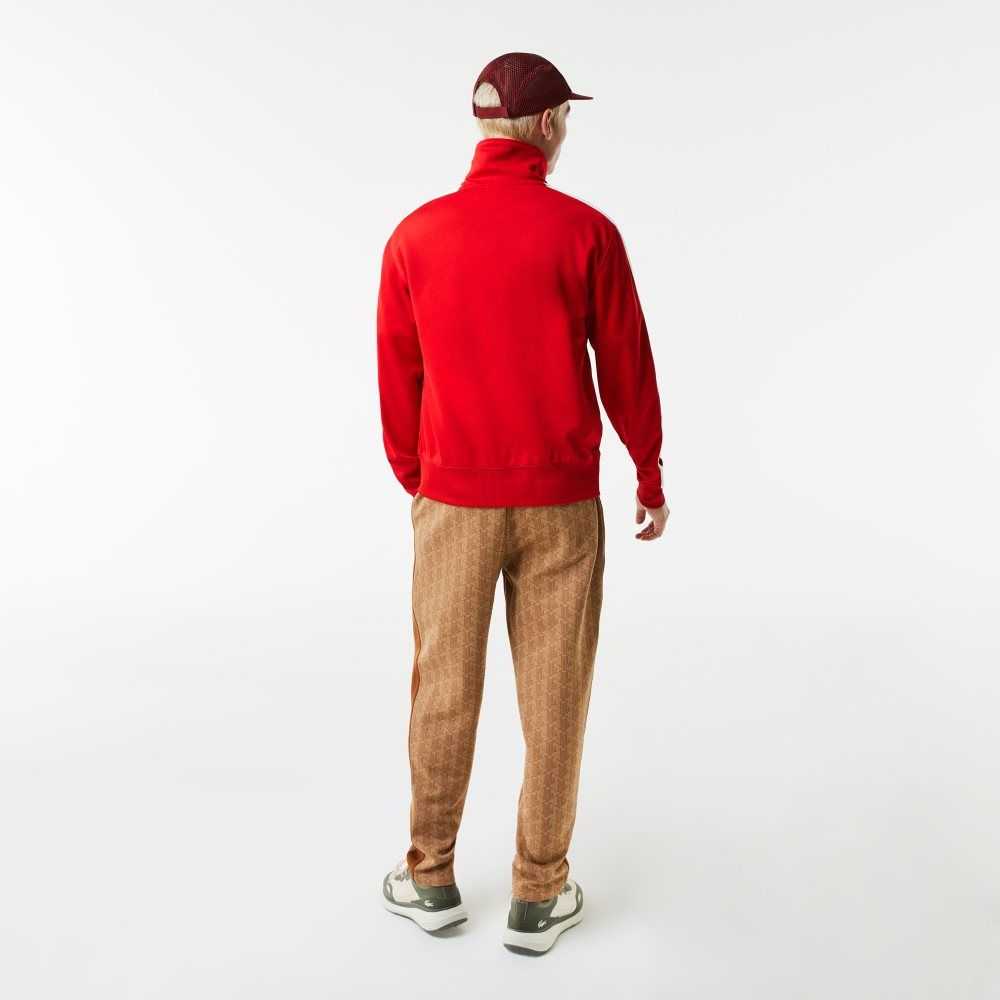 Lacoste Regular Fit High-Neck Pique Zip Rojas | 0897-AYEXN