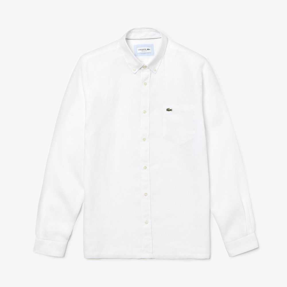 Lacoste Regular Fit Linen Blancas | 5021-CYIZU