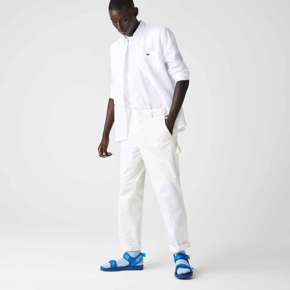 Lacoste Regular Fit Linen Blancas | 5021-CYIZU