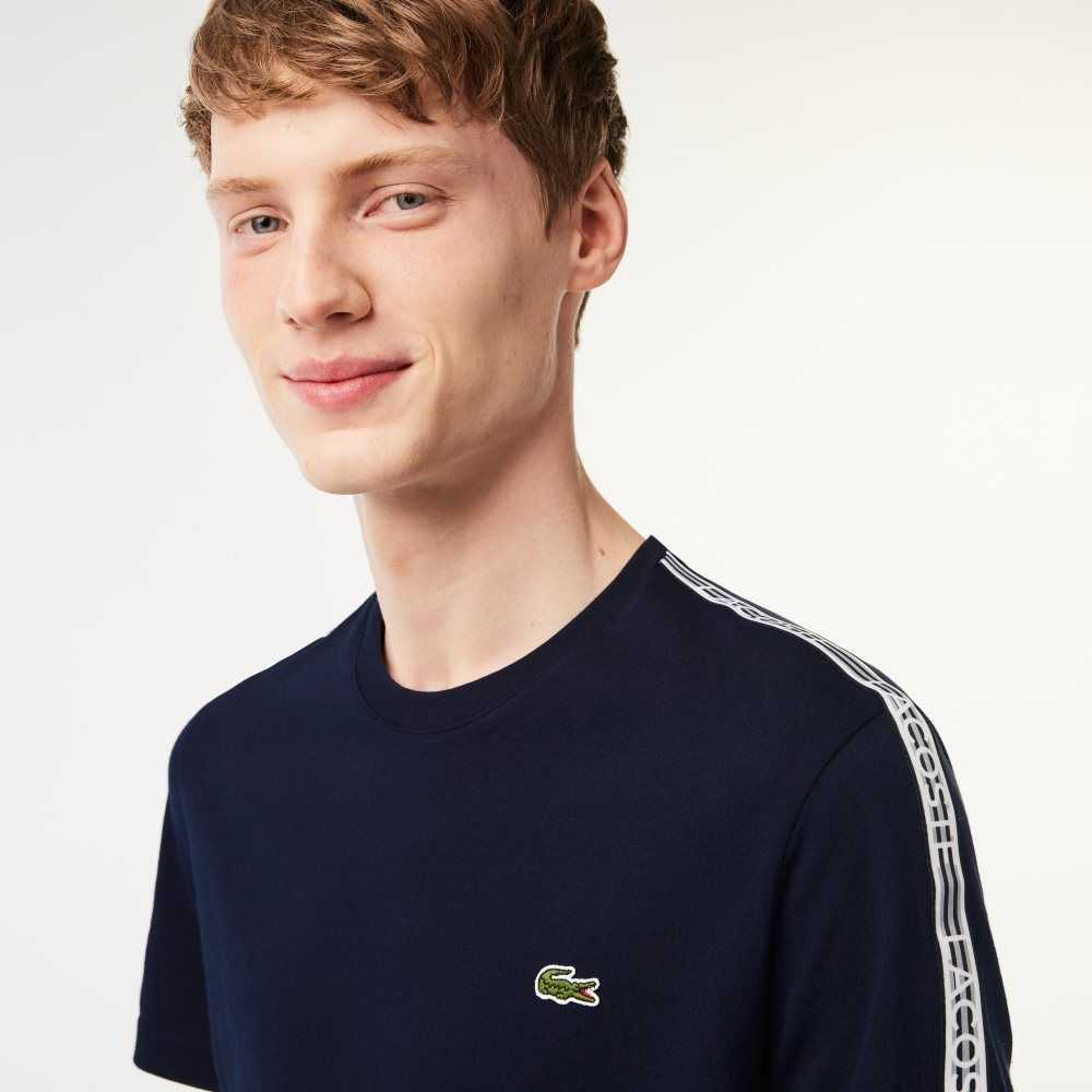 Lacoste Regular Fit Logo Stripe Azul Marino Azules | 0539-FPGDC