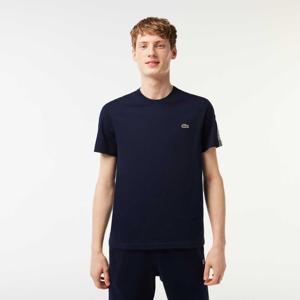 Lacoste Regular Fit Logo Stripe Azul Marino Azules | 0539-FPGDC