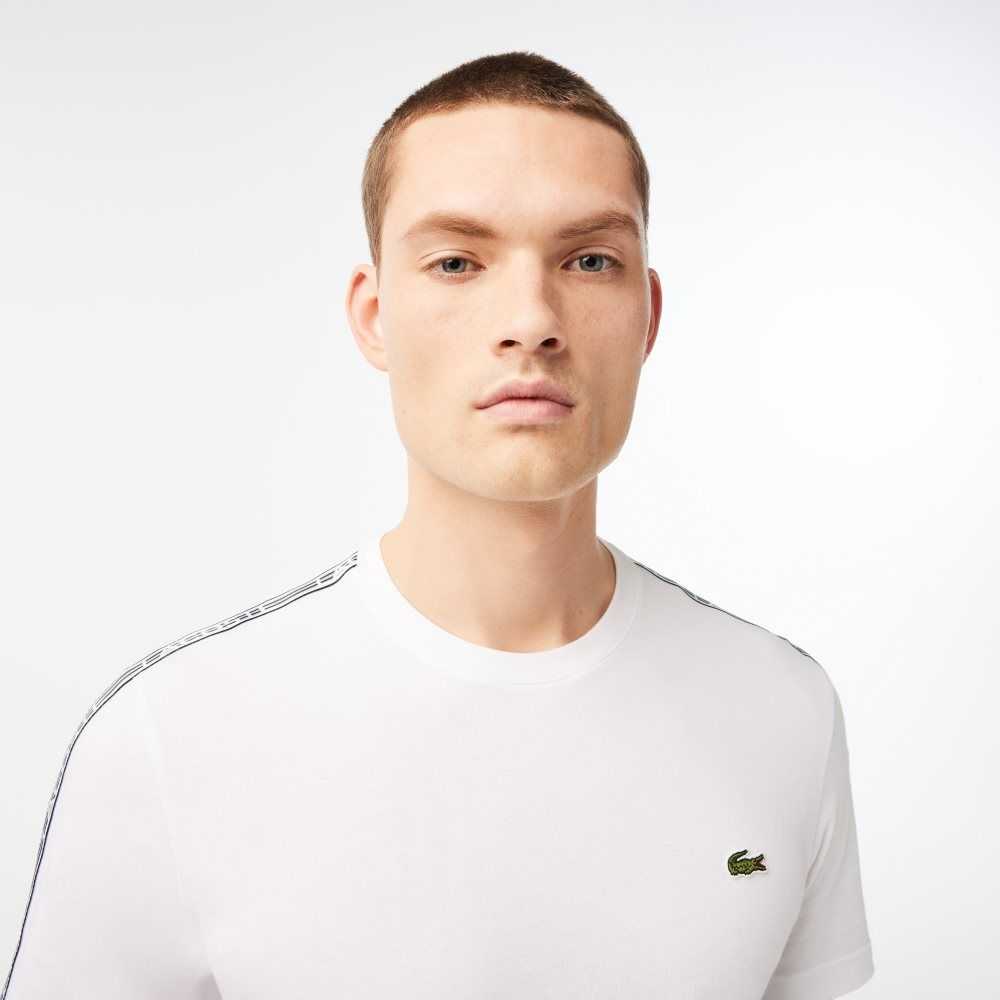 Lacoste Regular Fit Logo Stripe Blancas | 9281-YERZG