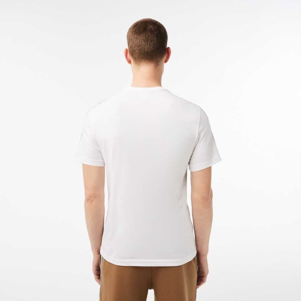 Lacoste Regular Fit Logo Stripe Blancas | 9281-YERZG