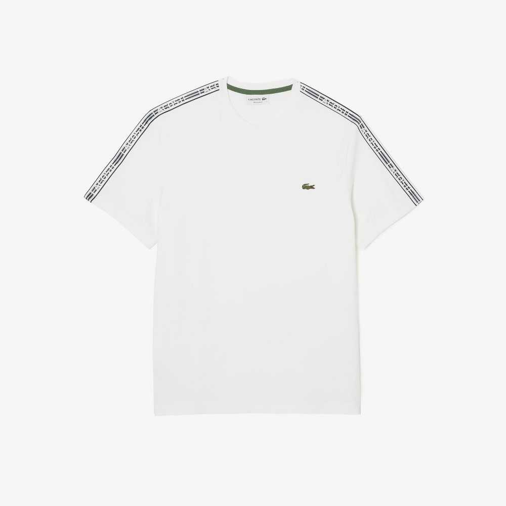 Lacoste Regular Fit Logo Stripe Blancas | 9281-YERZG