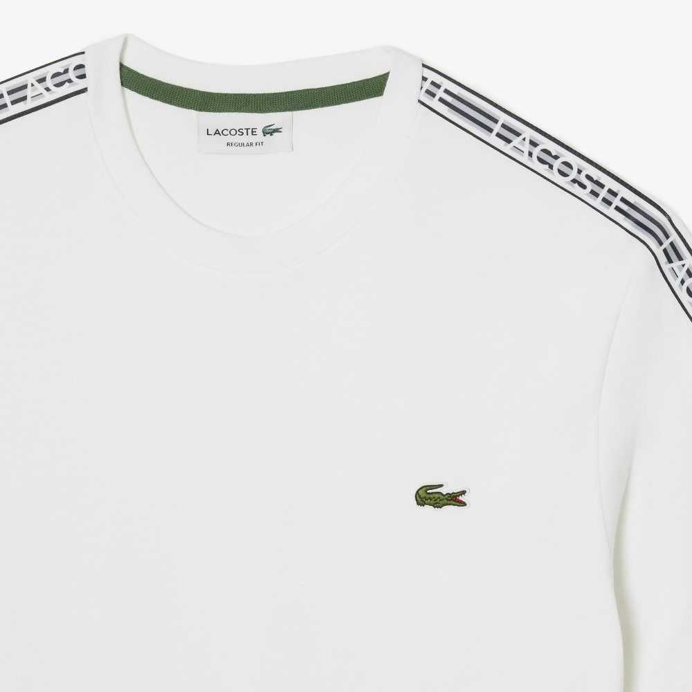 Lacoste Regular Fit Logo Stripe Blancas | 9281-YERZG