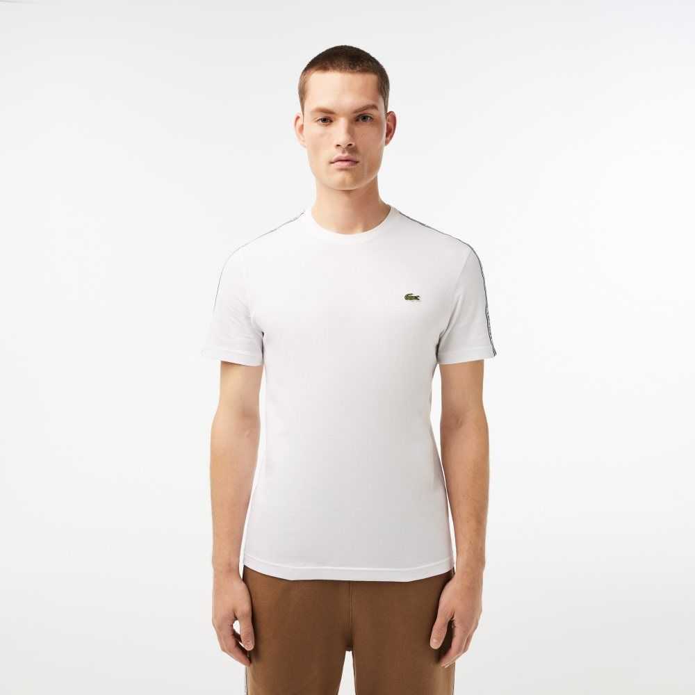 Lacoste Regular Fit Logo Stripe Blancas | 9281-YERZG