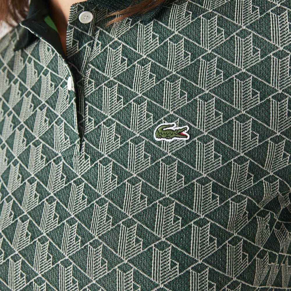 Lacoste Regular Fit Monogram Print Verde Beige | 7093-LZDRB