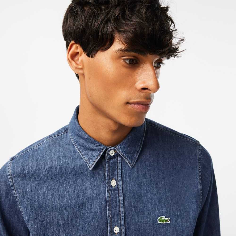 Lacoste Regular Fit Organic Algodon Denim Azules | 8927-QIPYG