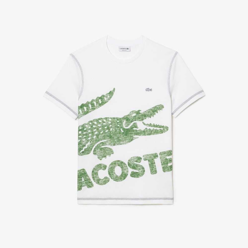 Lacoste Regular Fit Organic Algodon Jersey Blancas | 5267-QPKZE