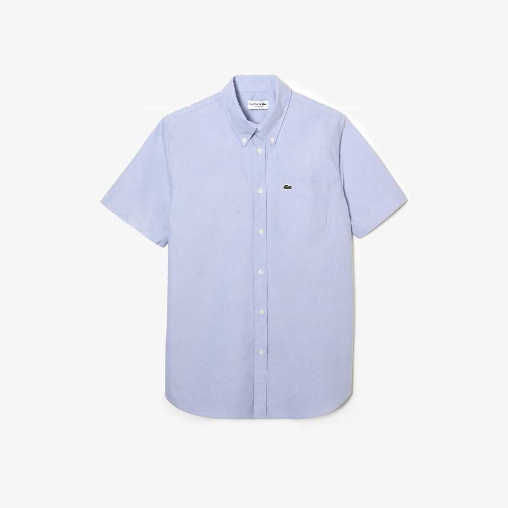 Lacoste Regular Fit Oxford Algodon Azules | 1740-AWYEQ