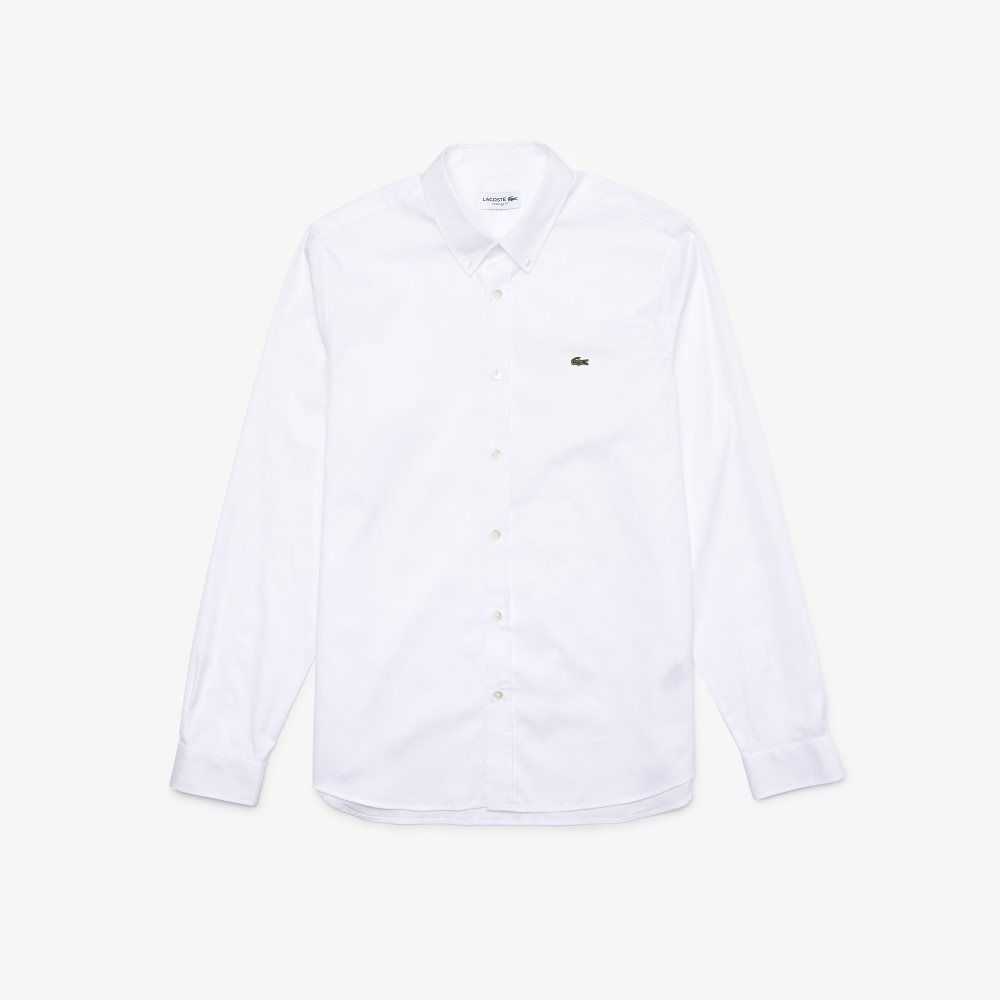 Lacoste Regular Fit Premium Algodon Blancas | 0963-SVUDY