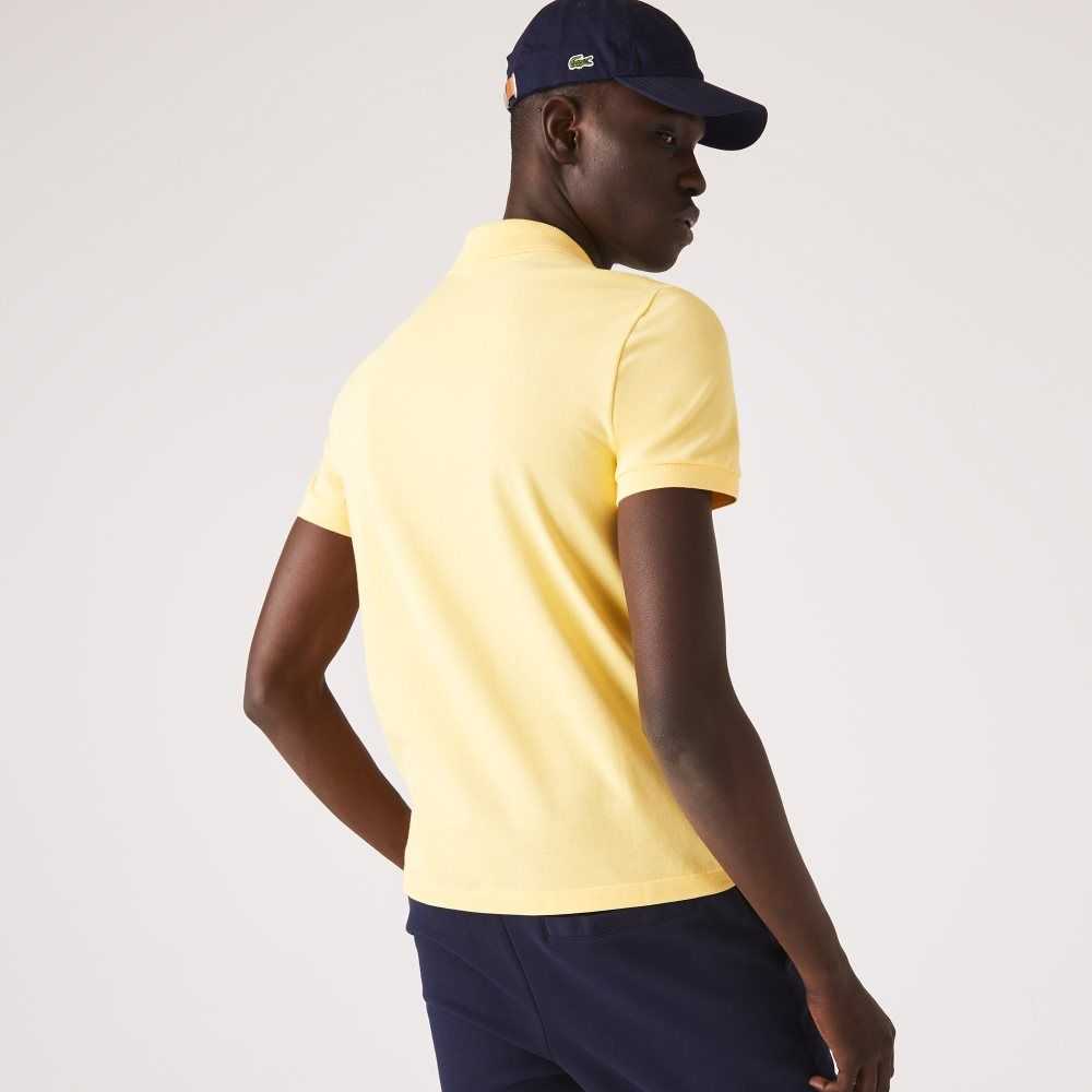 Lacoste Regular Fit Signature Algodon Pique Amarillo | 9310-AVZUD