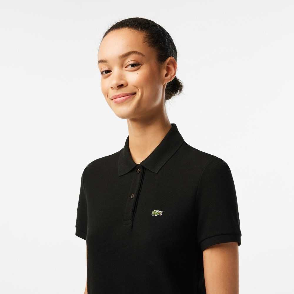 Lacoste Regular Fit Soft Algodon Petit Pique Negras | 4530-AYMHI