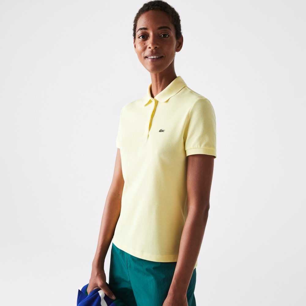 Lacoste Regular Fit Soft Algodon Petit Pique Amarillo | 6350-VCJYA