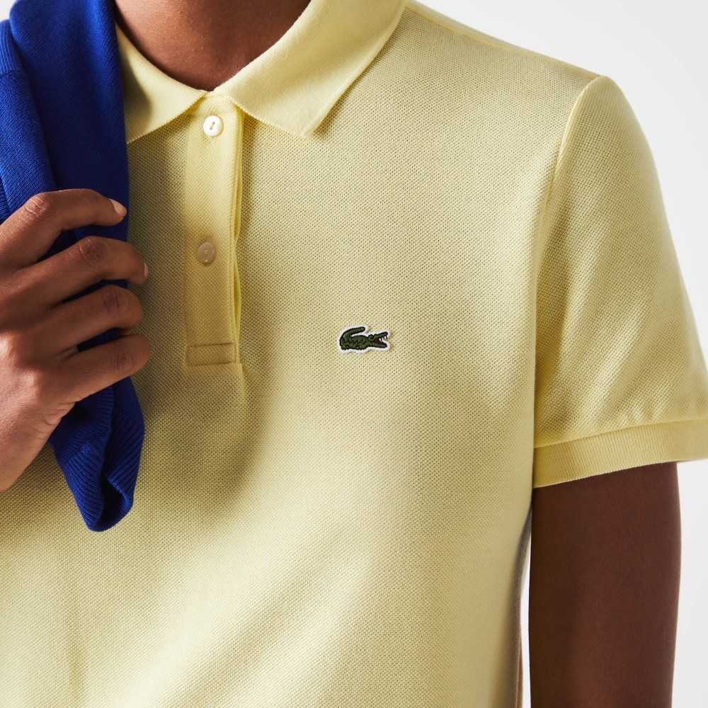 Lacoste Regular Fit Soft Algodon Petit Pique Amarillo | 6350-VCJYA