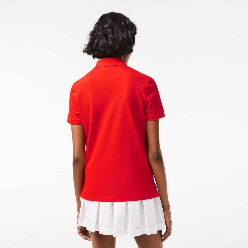 Lacoste Regular Fit Soft Algodon Petit Pique Rojas | 9681-YAVMG