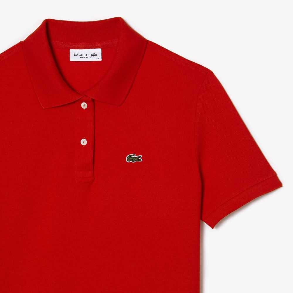 Lacoste Regular Fit Soft Algodon Petit Pique Rojas | 9681-YAVMG