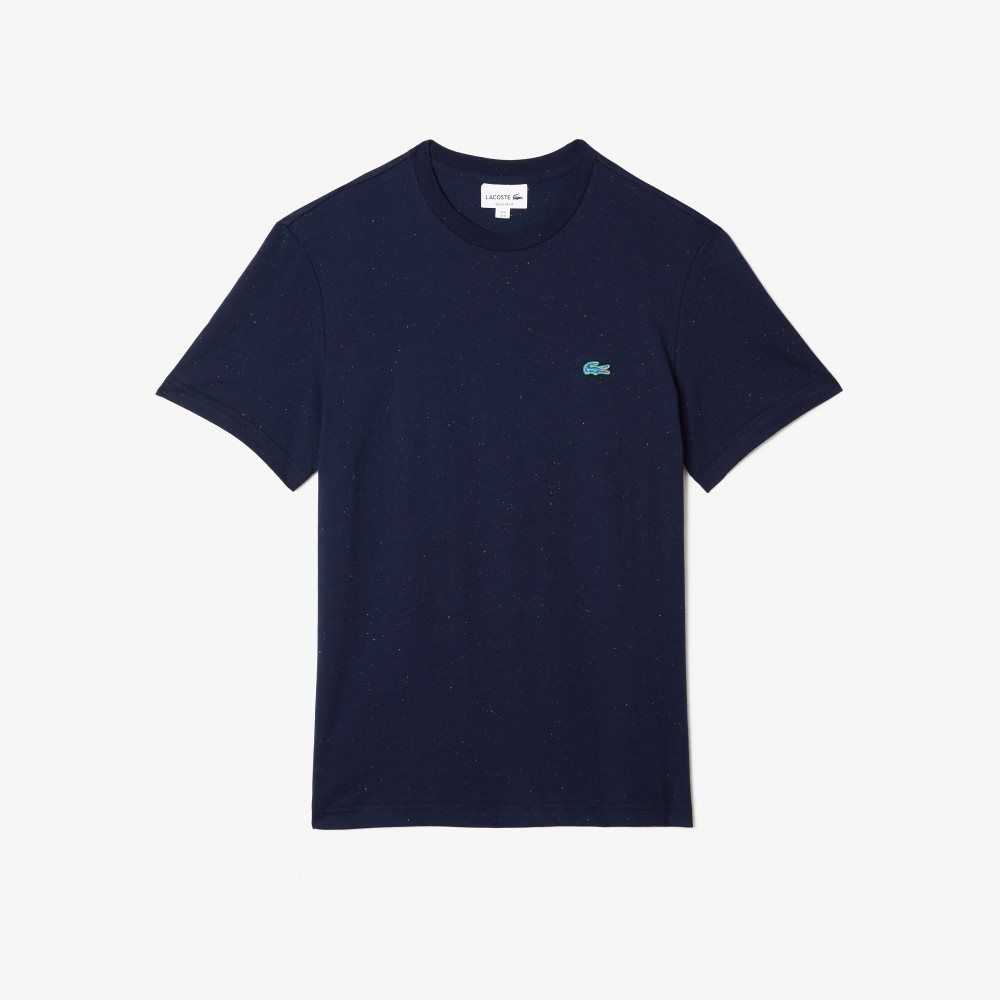 Lacoste Regular Fit Speckled Print Algodon Jersey Azul Marino Azules | 7163-XLOVJ