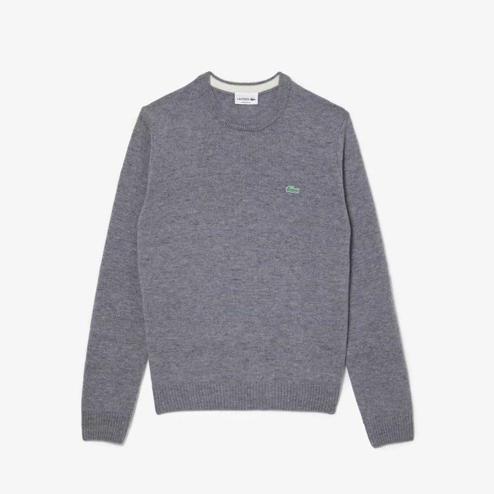 Lacoste Regular Fit Speckled Print Lana Jersey Gris | 9605-JHBQZ