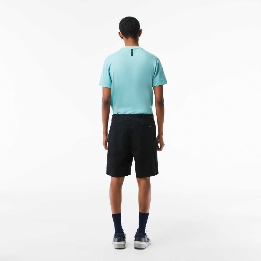 Lacoste Regular Fit Stretch Organic Algodon Bermuda Negras | 0789-OCRTD