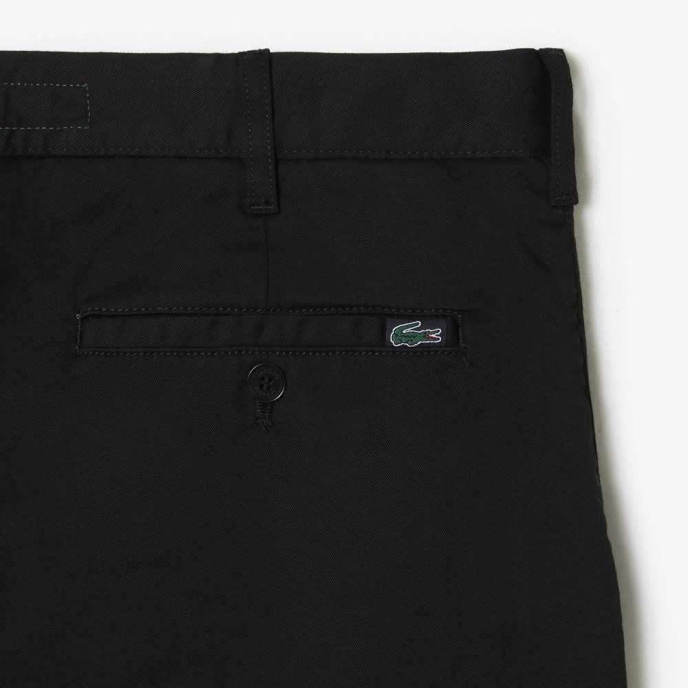 Lacoste Regular Fit Stretch Organic Algodon Bermuda Negras | 0789-OCRTD