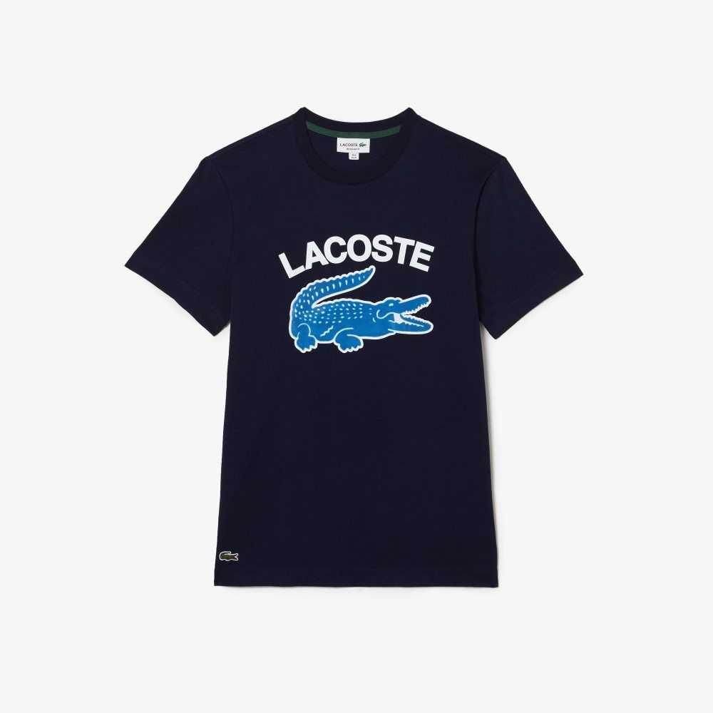 Lacoste Regular Fit XL Crocodile Print Azul Marino Azules | 2376-ZVELJ