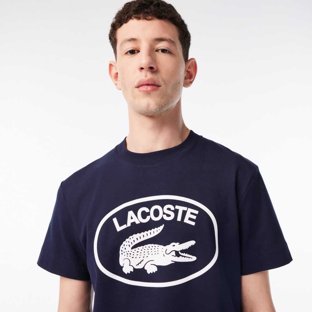 Lacoste Relaxed Fit Branded Algodon Azul Marino Azules Blancas | 2908-MPBIS