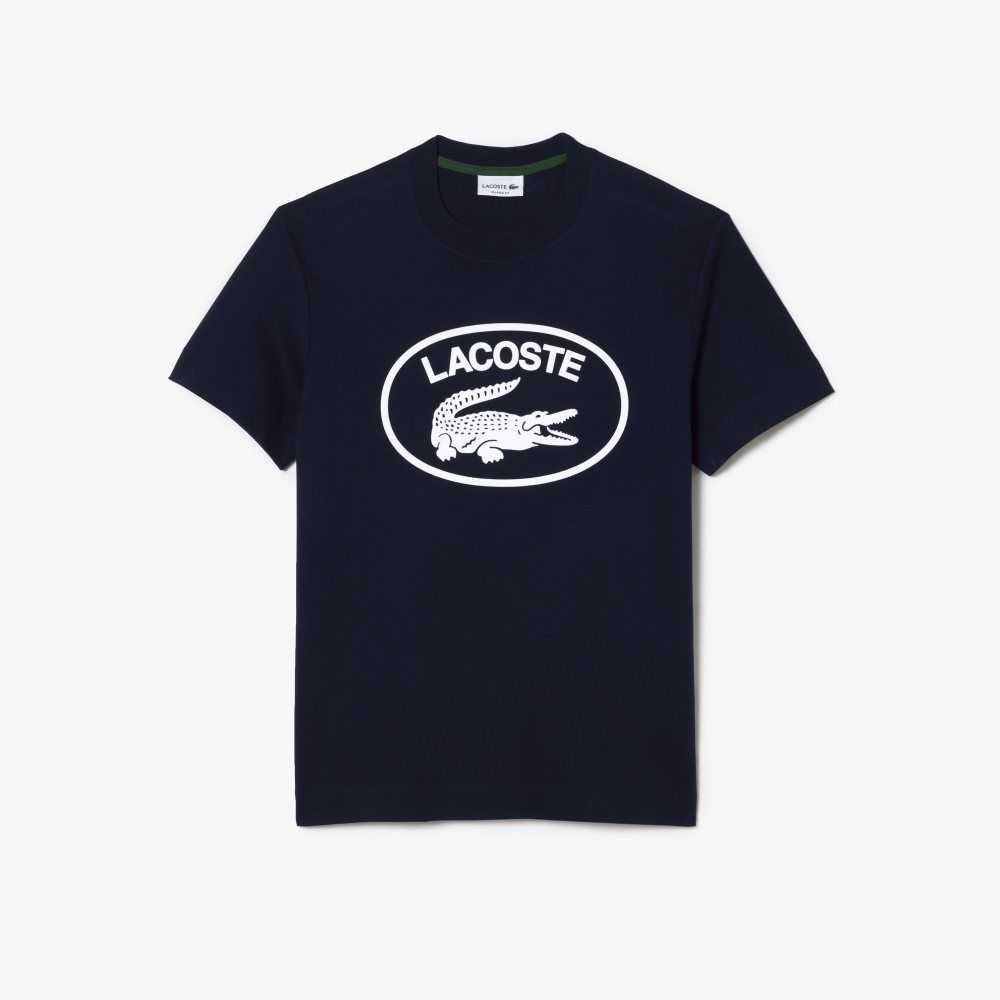 Lacoste Relaxed Fit Branded Algodon Azul Marino Azules Blancas | 2908-MPBIS