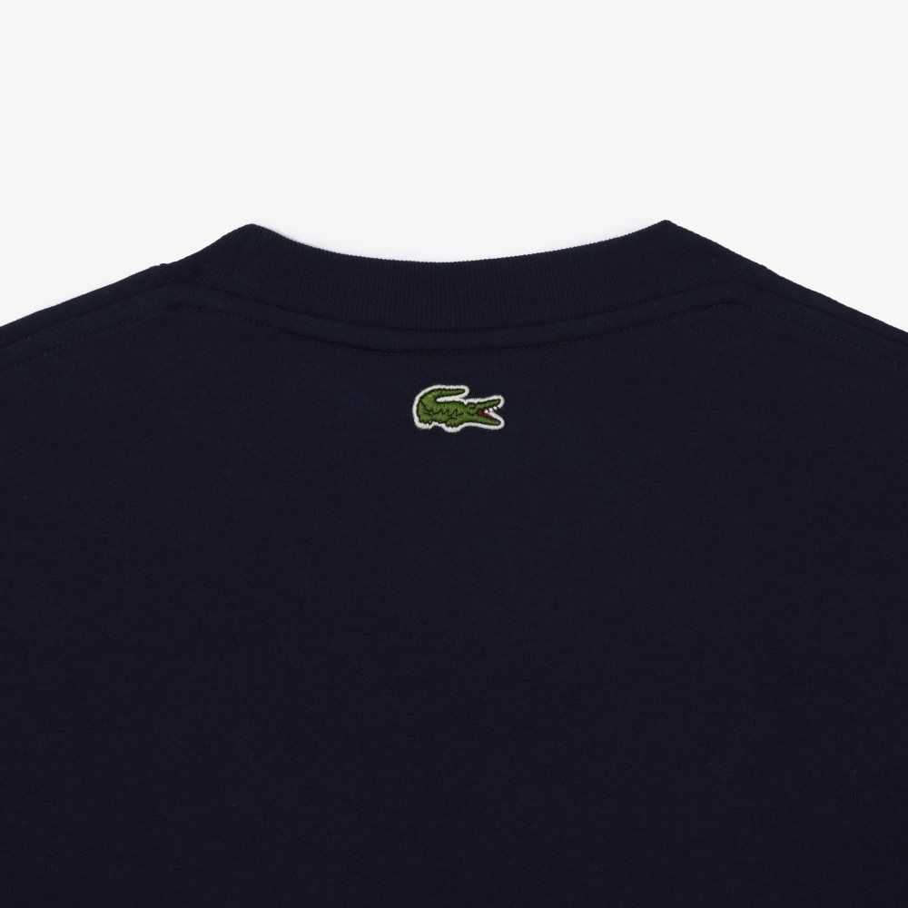 Lacoste Relaxed Fit Branded Algodon Azul Marino Azules Blancas | 2908-MPBIS