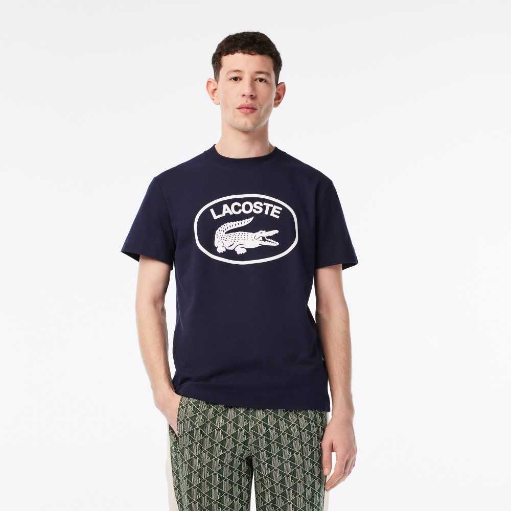 Lacoste Relaxed Fit Branded Algodon Azul Marino Azules Blancas | 2908-MPBIS