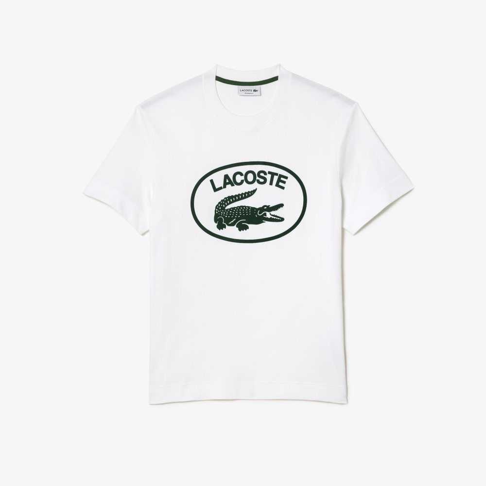 Lacoste Relaxed Fit Branded Algodon Blancas Verde | 9637-XUKYT