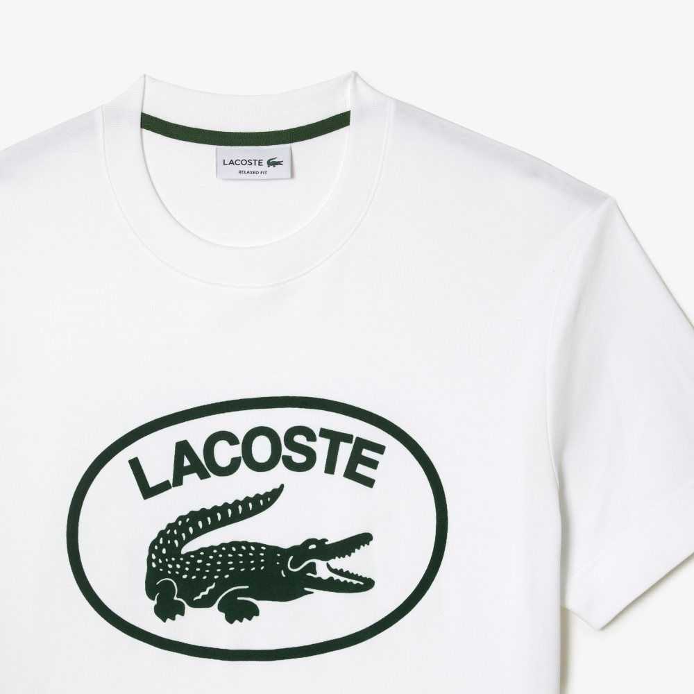 Lacoste Relaxed Fit Branded Algodon Blancas Verde | 9637-XUKYT