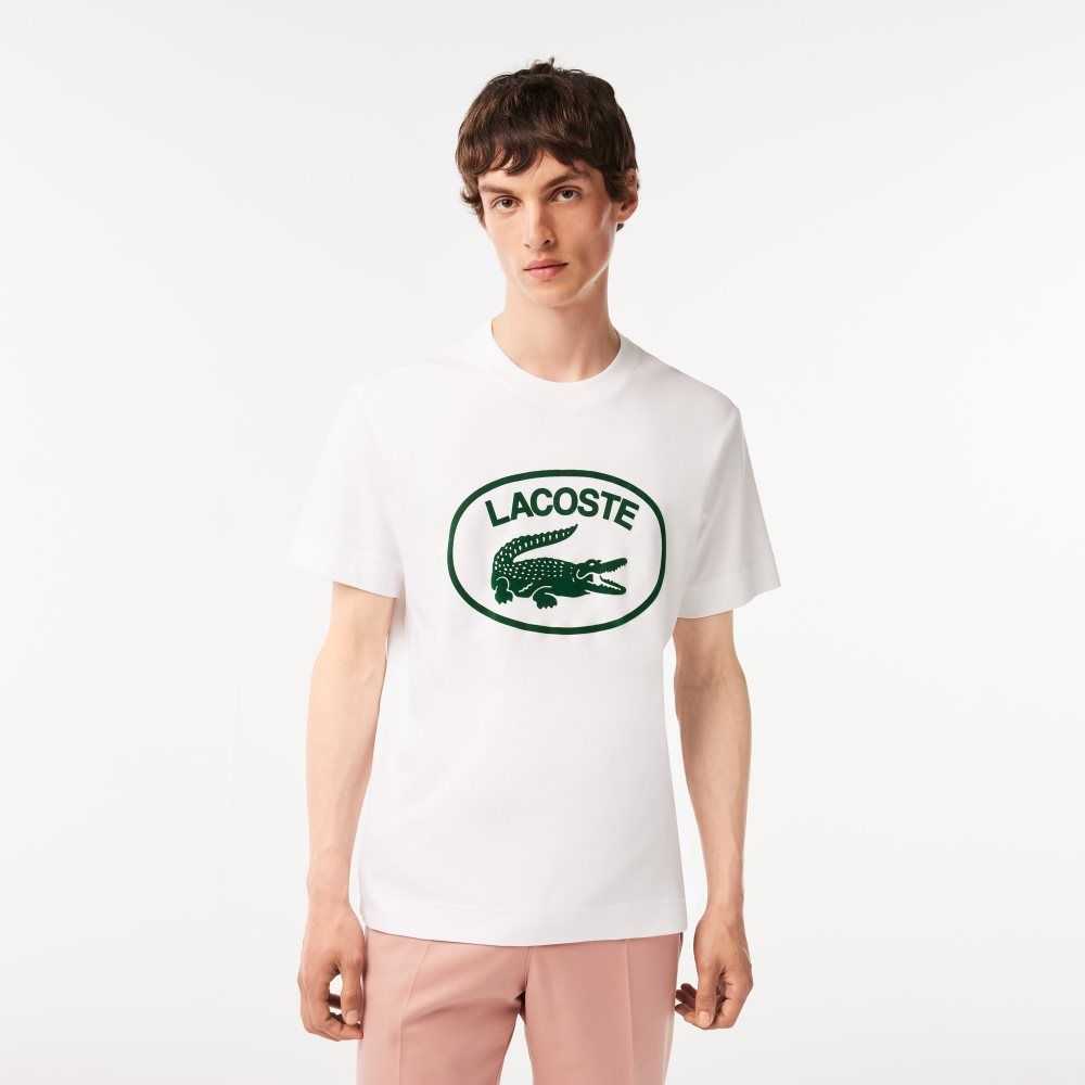 Lacoste Relaxed Fit Branded Algodon Blancas Verde | 9637-XUKYT