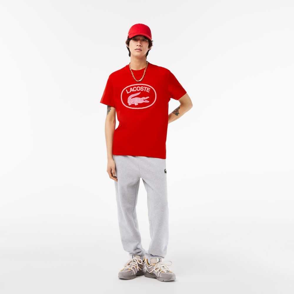 Lacoste Relaxed Fit Branded Algodon Rojas Rosas | 3805-FALVE