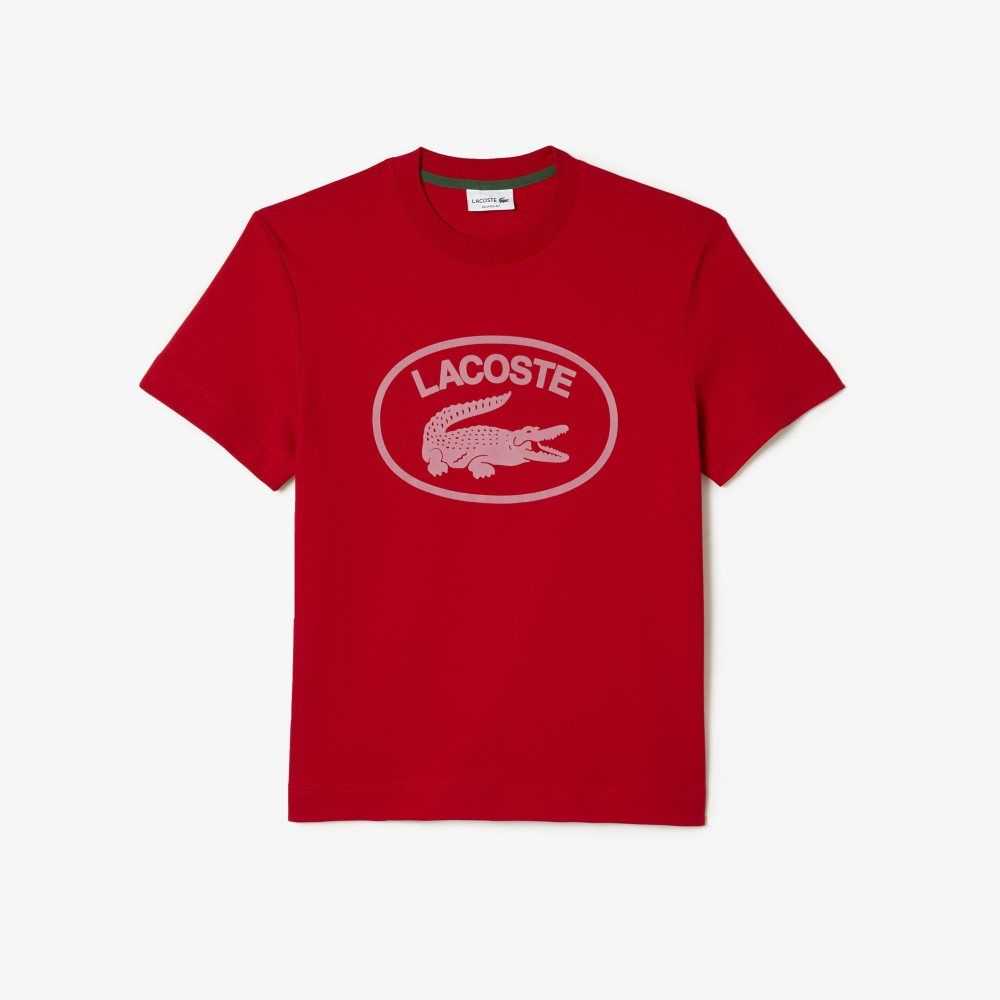 Lacoste Relaxed Fit Branded Algodon Rojas Rosas | 3805-FALVE