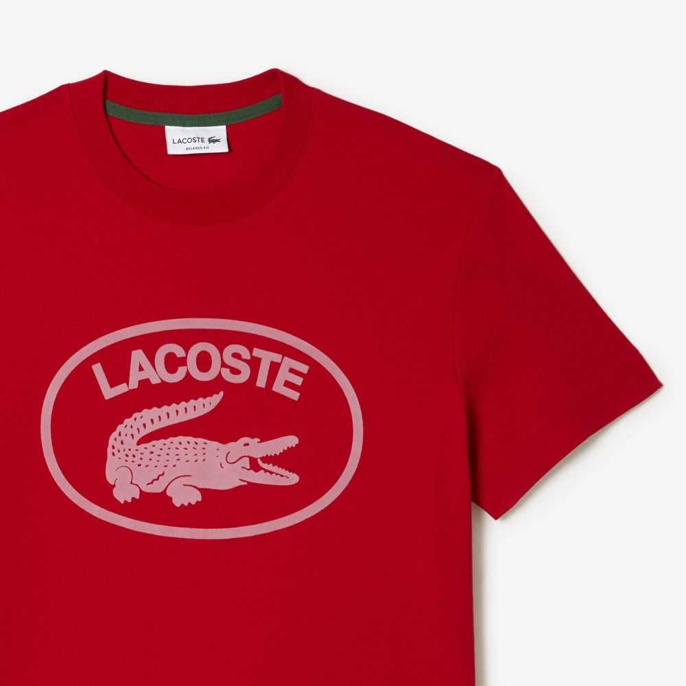 Lacoste Relaxed Fit Branded Algodon Rojas Rosas | 3805-FALVE