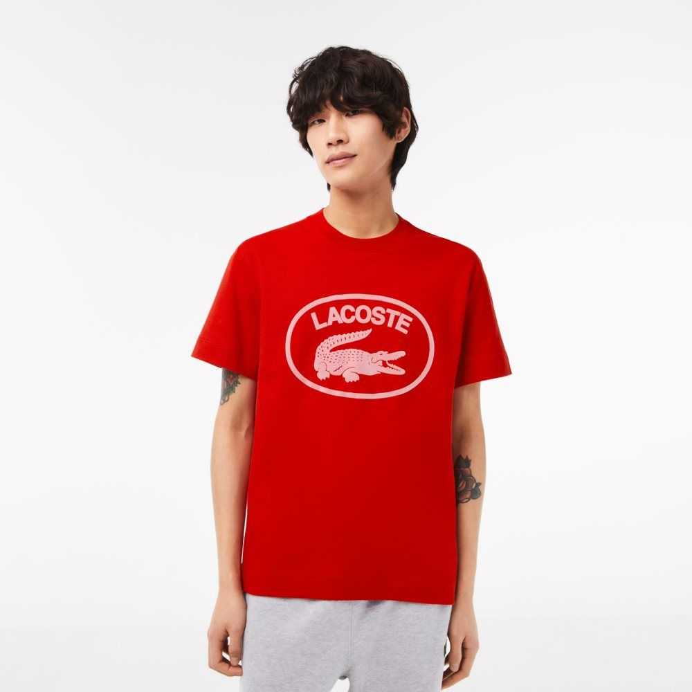 Lacoste Relaxed Fit Branded Algodon Rojas Rosas | 3805-FALVE