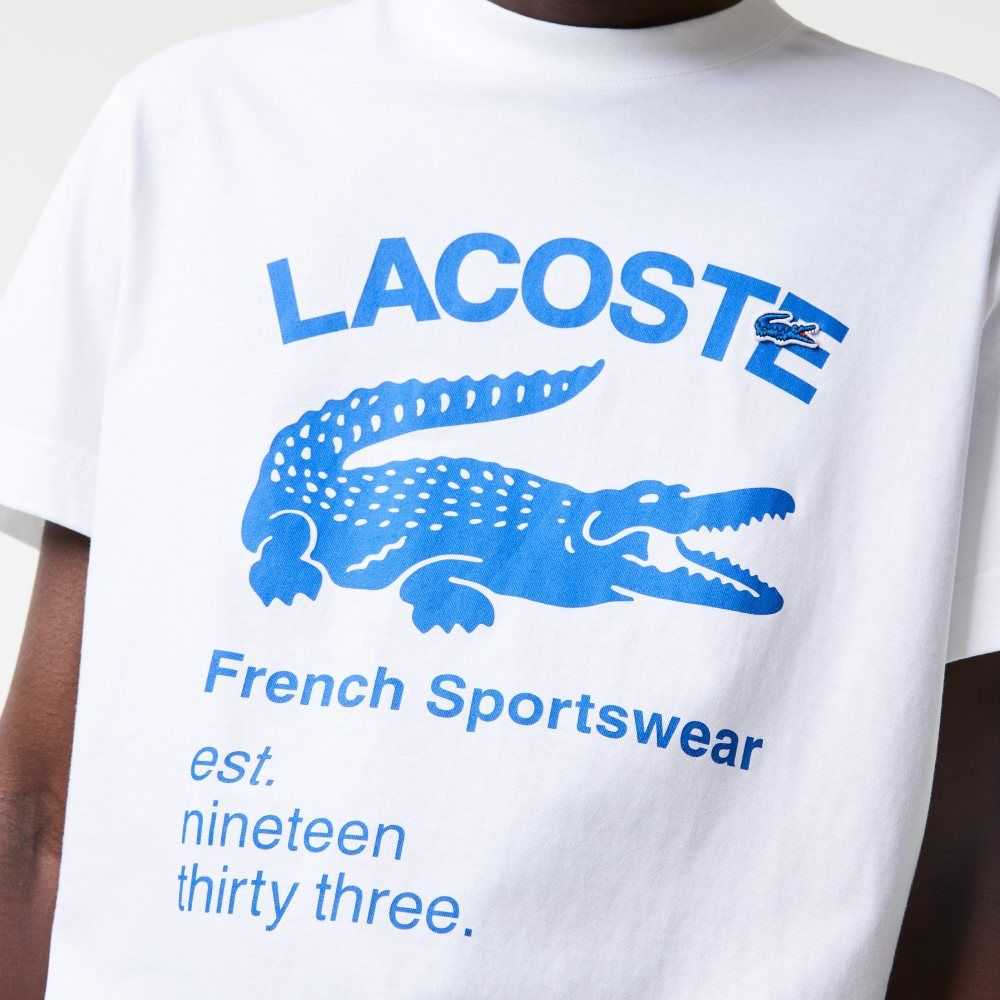 Lacoste Relaxed Fit Crocodile Blancas | 4175-CVUQB