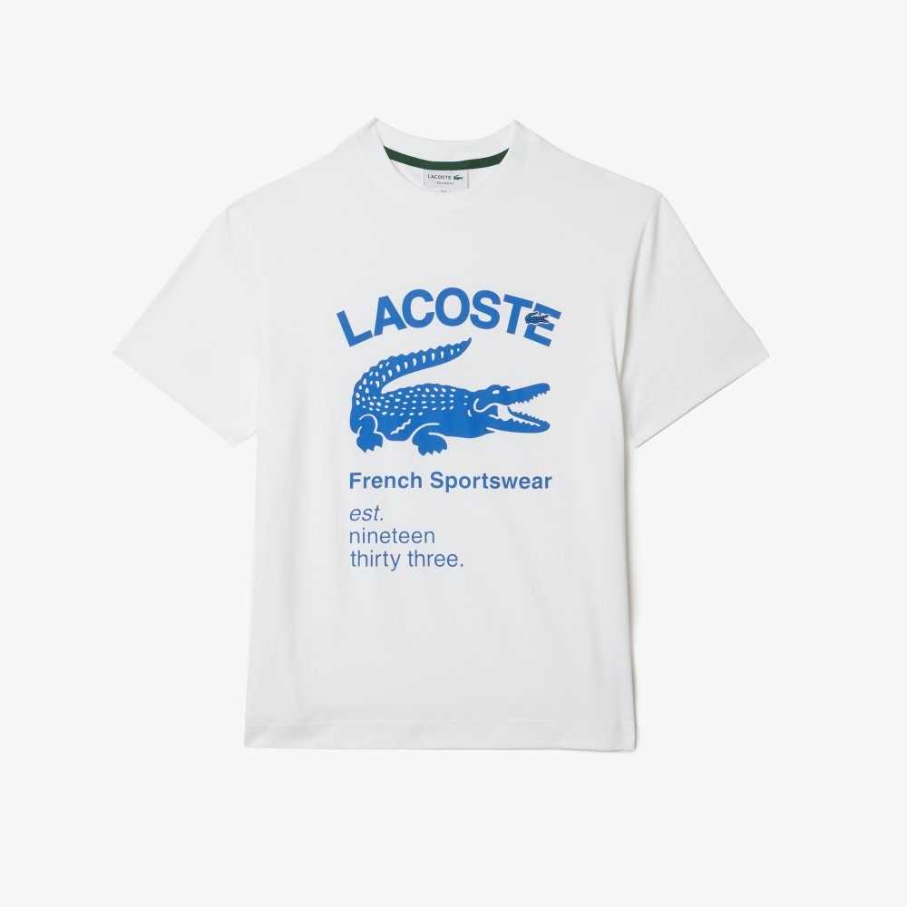 Lacoste Relaxed Fit Crocodile Blancas | 4175-CVUQB