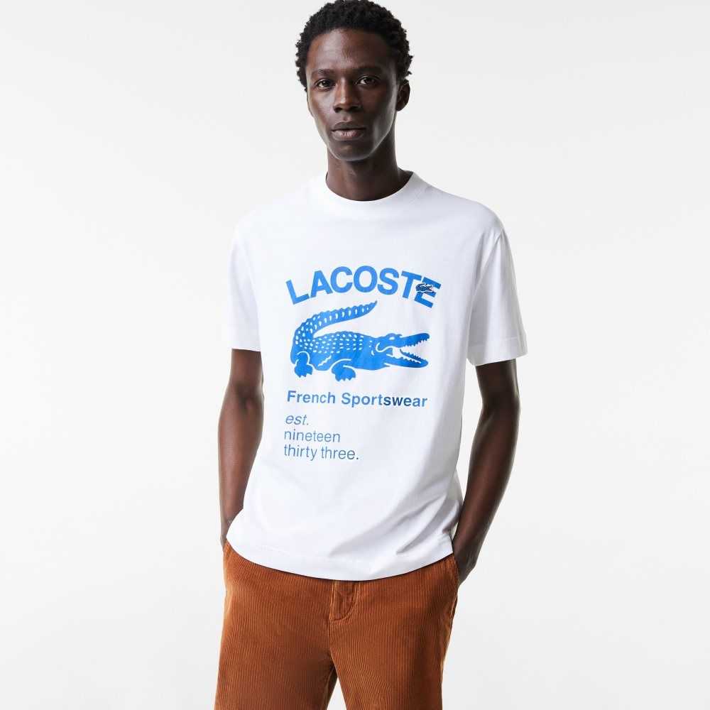 Lacoste Relaxed Fit Crocodile Blancas | 4175-CVUQB