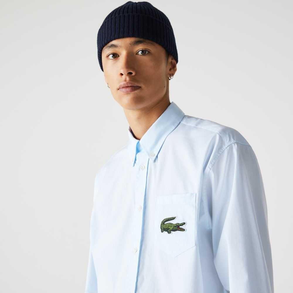 Lacoste Relaxed Fit Large Crocodile Algodon Azules | 7926-VMCTU