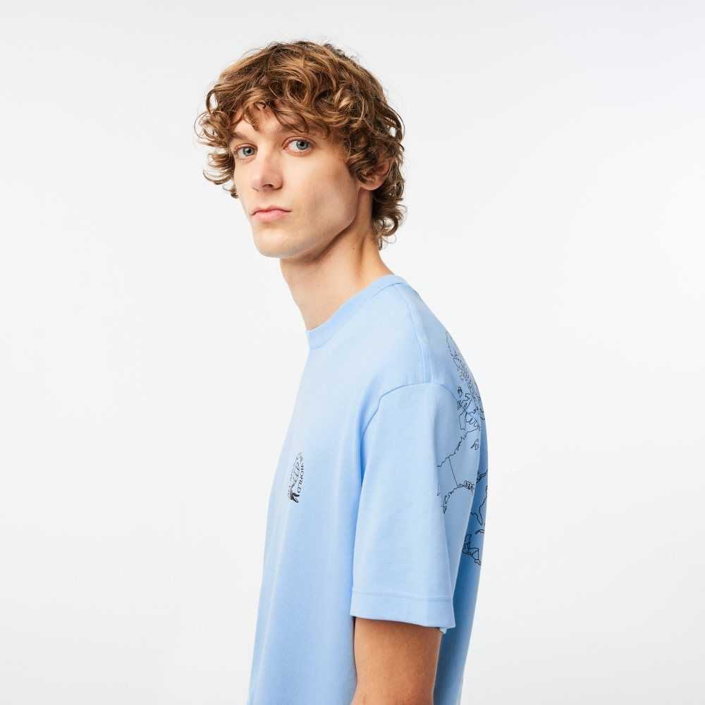 Lacoste Relaxed Fit Organic Algodon Jersey Azules | 6075-BCLOM