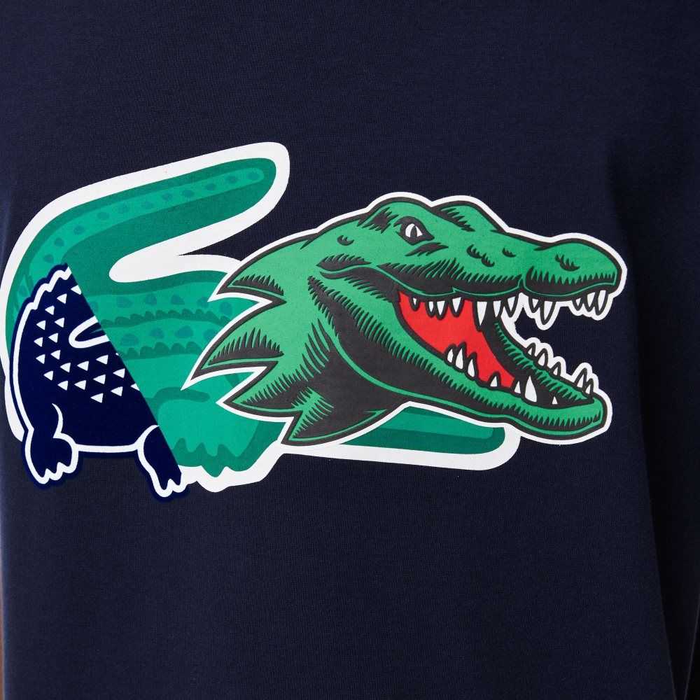 Lacoste Relaxed Fit Oversized Crocodile Azul Marino Azules | 4859-SMHUF