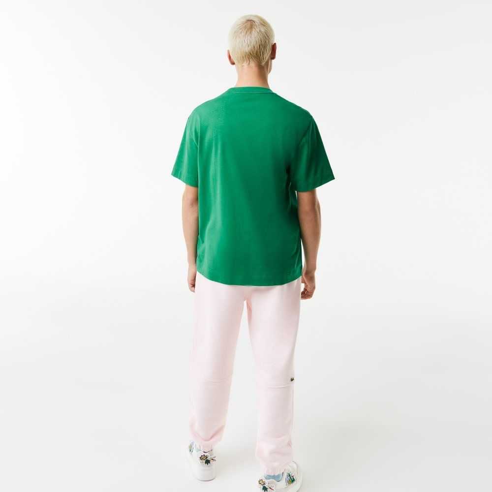 Lacoste Relaxed Fit Oversized Crocodile Verde | 6130-JAVGK