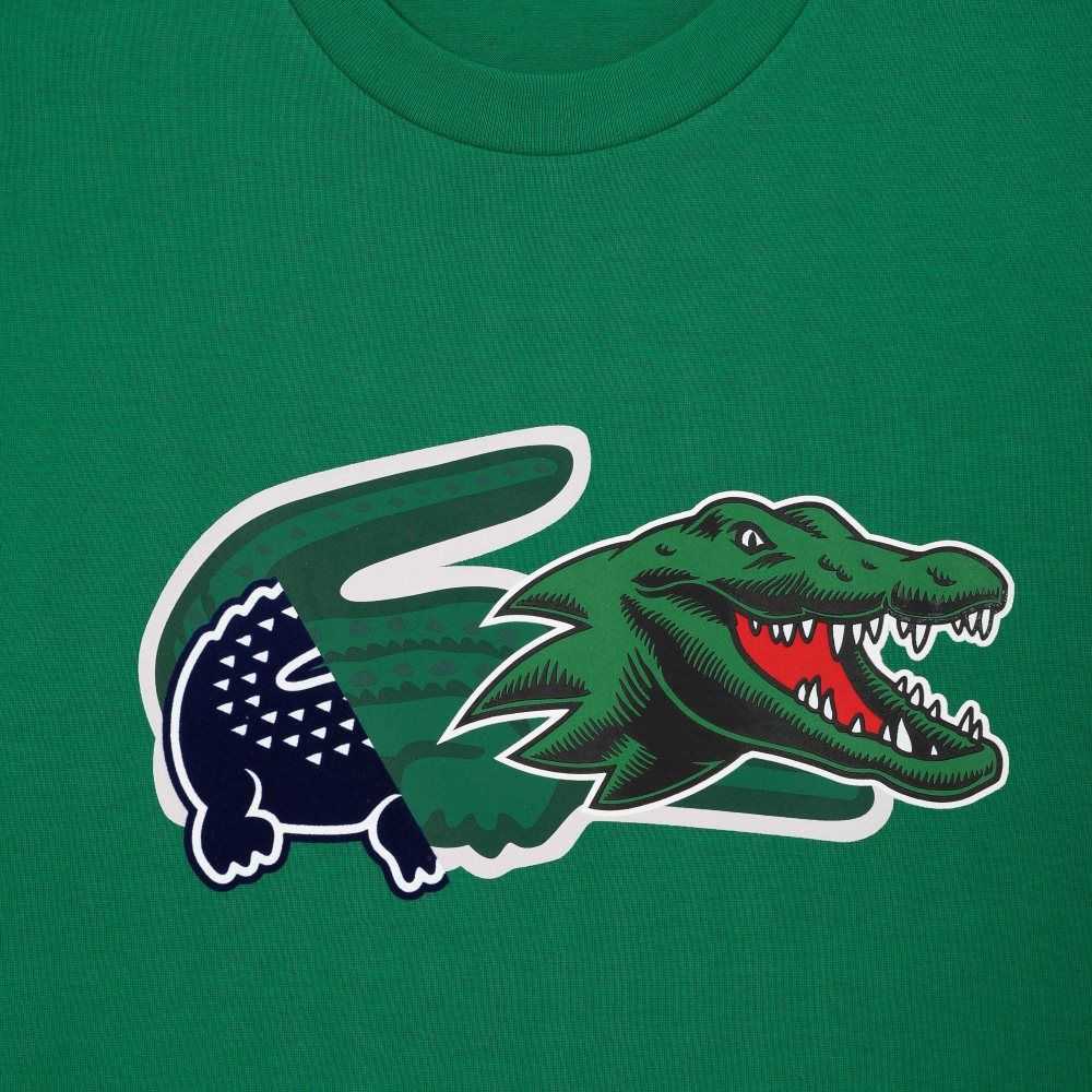 Lacoste Relaxed Fit Oversized Crocodile Verde | 6130-JAVGK