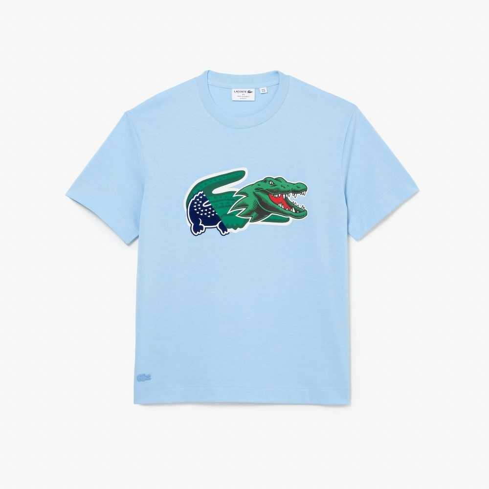 Lacoste Relaxed Fit Oversized Crocodile Azules | 8735-NKHSB