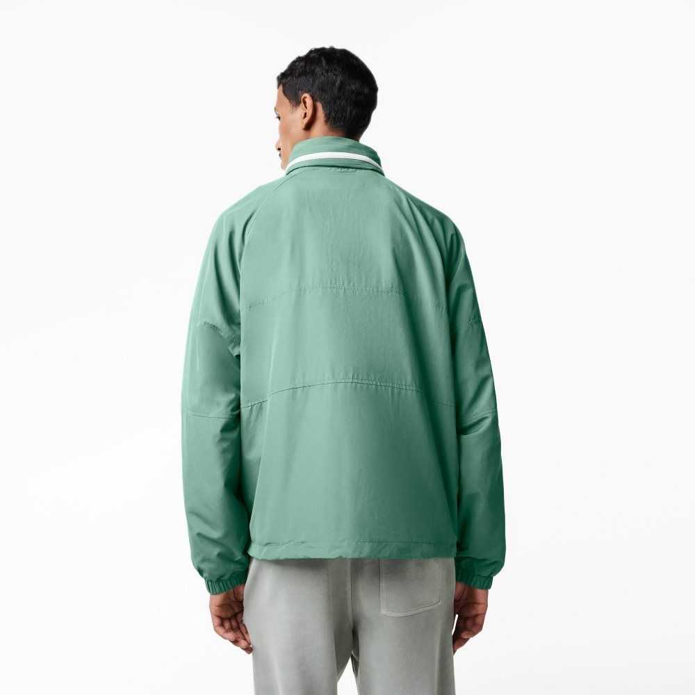 Lacoste Removable Hood Agua-Repellent Kaki Verde | 7813-ZYQKF