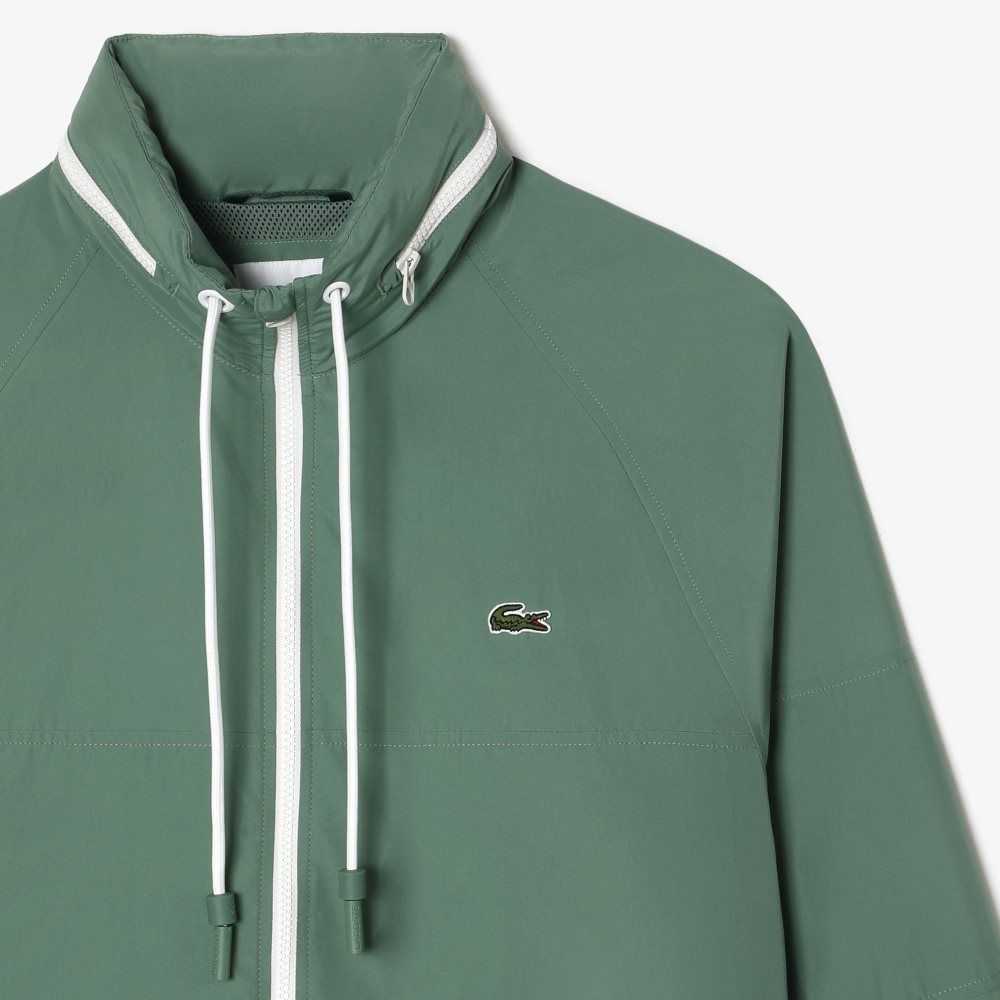 Lacoste Removable Hood Agua-Repellent Kaki Verde | 7813-ZYQKF